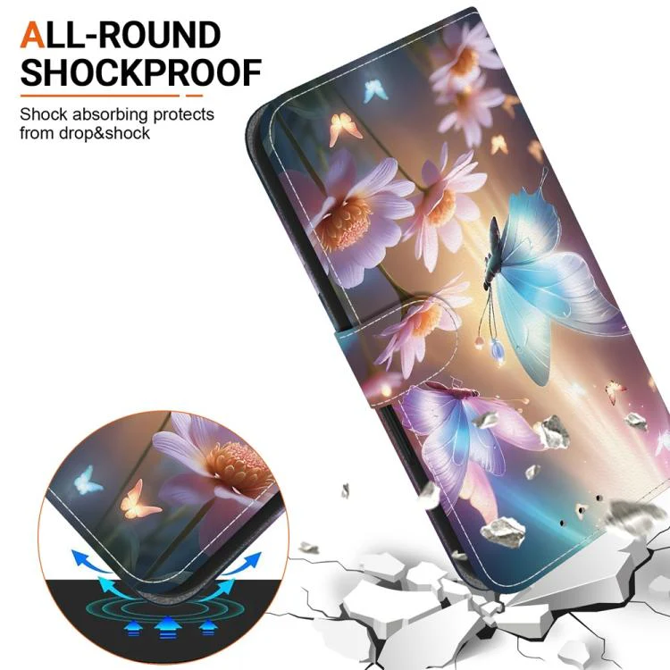 For Xiaomi 17T Pro 5G Crystal Texture Colored Drawing Leather Phone Case(Butterfly Love Flower) - Image 5