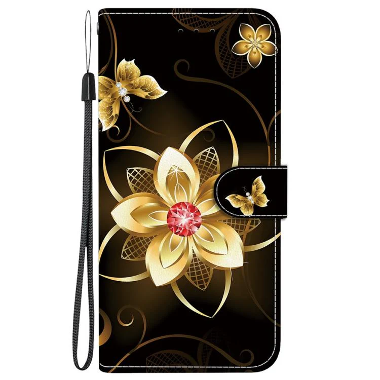 For Xiaomi 17T Pro 5G Crystal Texture Colored Drawing Leather Phone Case(Gold Flower) - Image 2