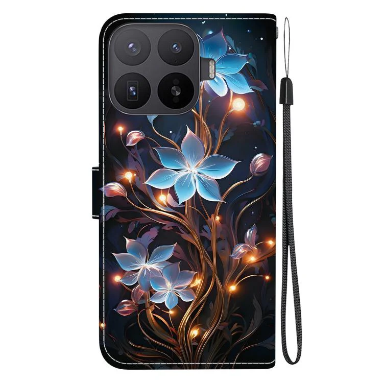 For Xiaomi 17T Pro 5G Crystal Texture Colored Drawing Leather Phone Case(Little Lantern Flower) - Image 3
