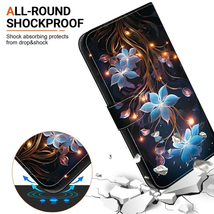 For Xiaomi 17T Pro 5G Crystal Texture Colored Drawing Leather Phone Case(Little Lantern Flower) - Image 5