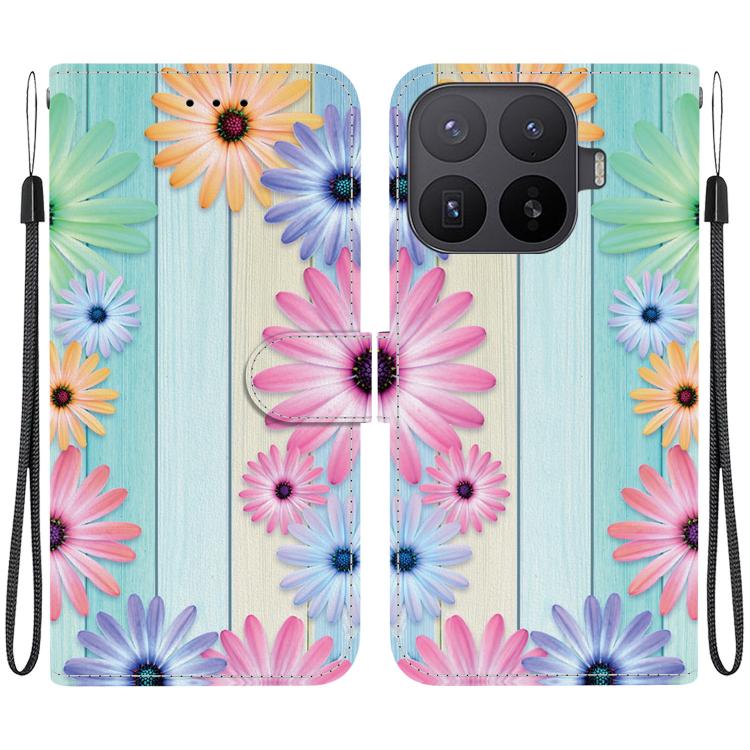 For Xiaomi 17T Pro 5G Crystal Texture Colored Drawing Leather Phone Case(Sunflowers)