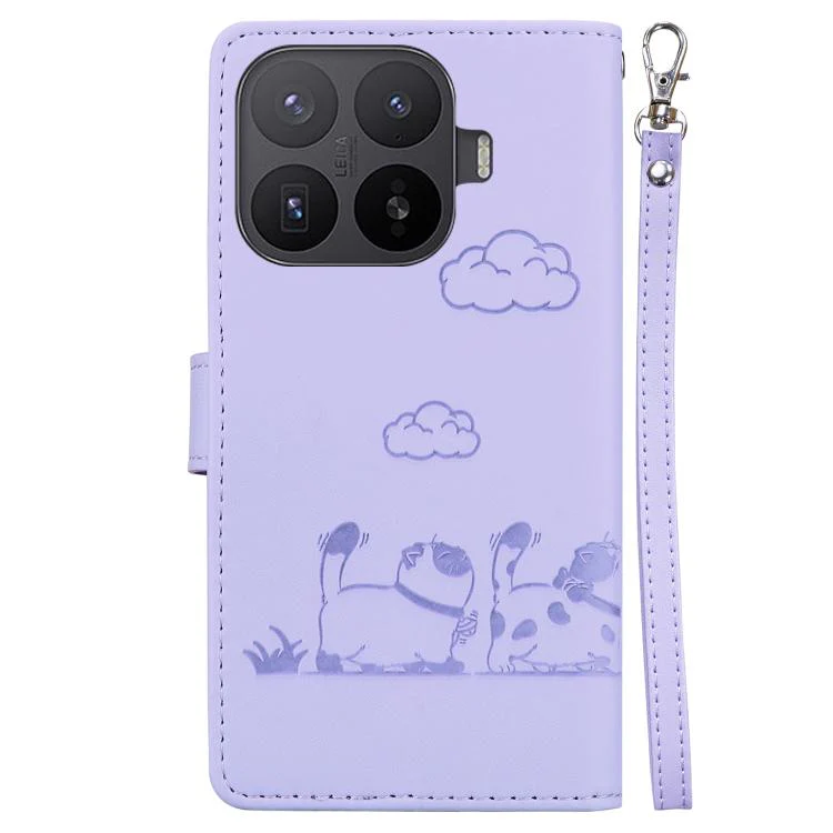 For Xiaomi 17T Pro 5G Cute Cats RFID Leather Phone Case(Purple) - Image 3