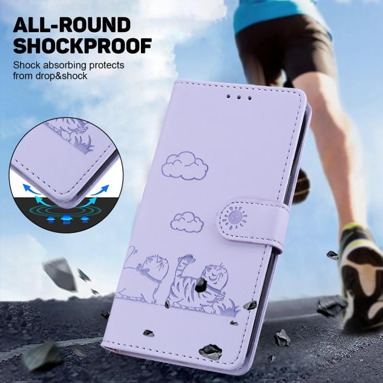 For Xiaomi 17T Pro 5G Cute Cats RFID Leather Phone Case(Purple) - Image 4