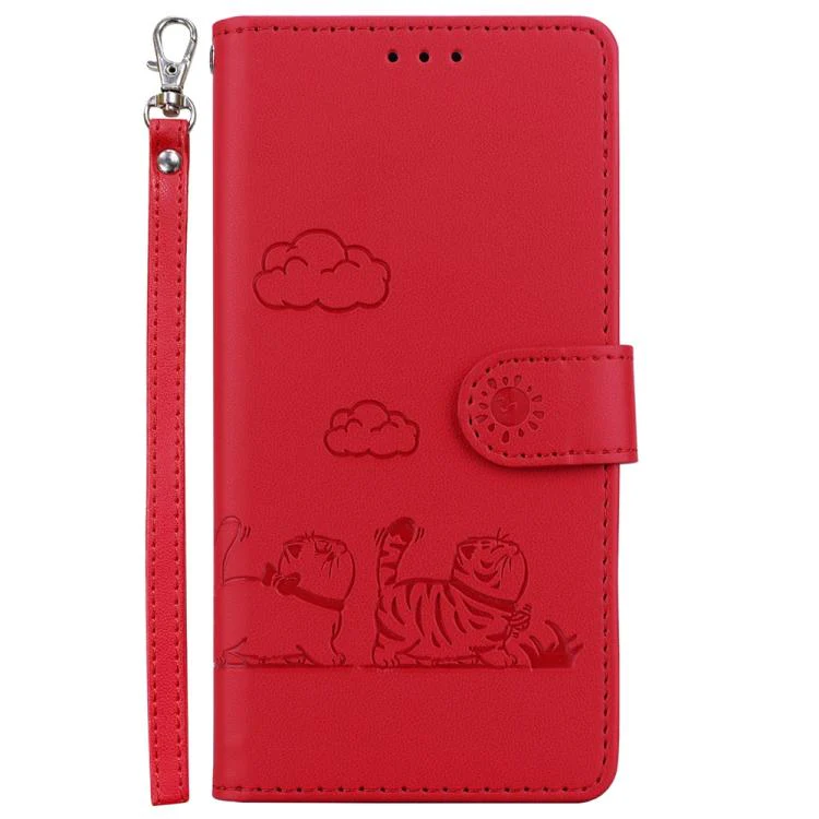 For Xiaomi 17T Pro 5G Cute Cats RFID Leather Phone Case(Red) - Image 2