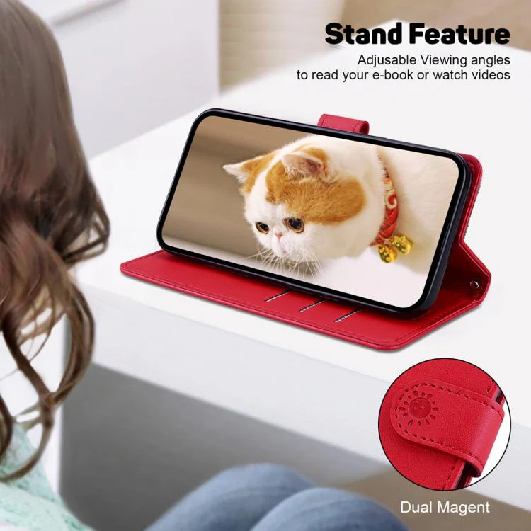 For Xiaomi 17T Pro 5G Cute Cats RFID Leather Phone Case(Red) - Image 5