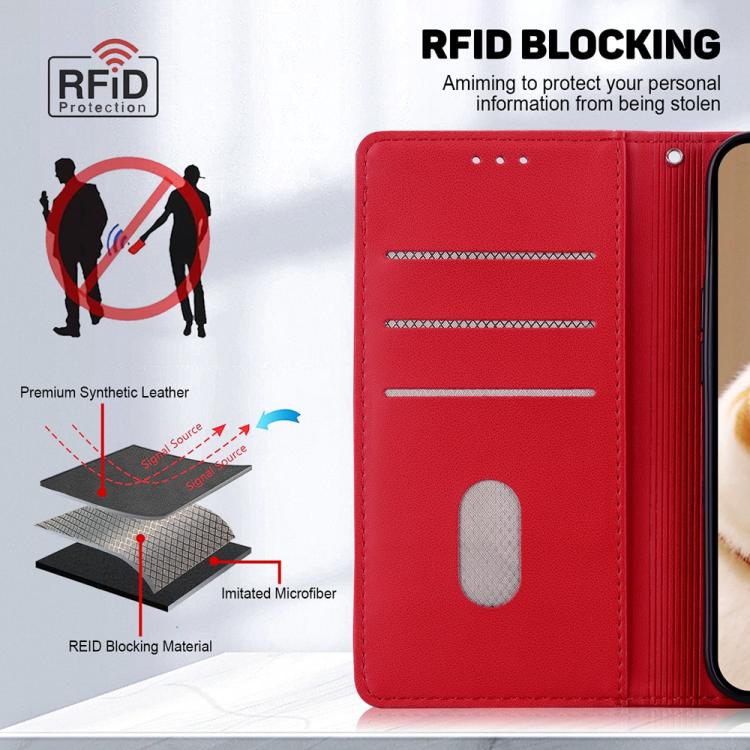 For Xiaomi 17T Pro 5G Cute Cats RFID Leather Phone Case(Red) - Image 7