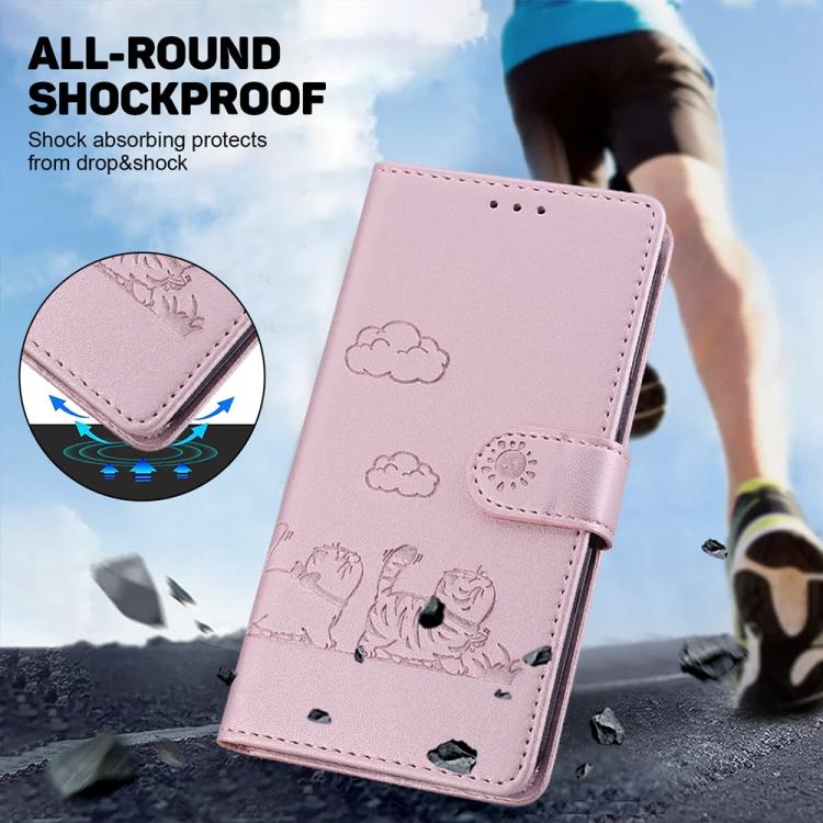 For Xiaomi 17T Pro 5G Cute Cats RFID Leather Phone Case(Rose Gold) - Image 4