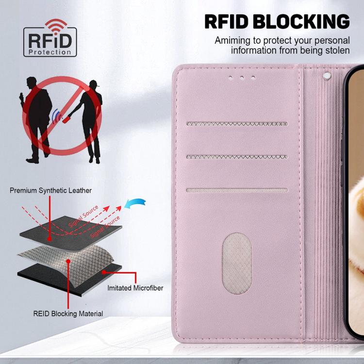 For Xiaomi 17T Pro 5G Cute Cats RFID Leather Phone Case(Rose Gold) - Image 7