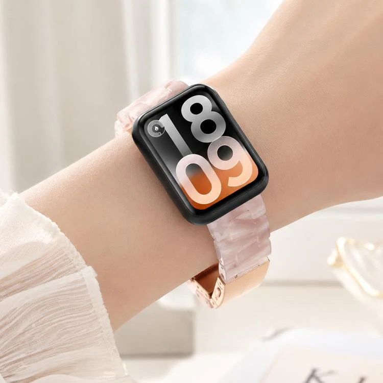 For Xiaomi Band 10 Pro / Redmi Watch 6 / 5 Butterfly Clasp Three Beads Resin Watch Band with Removal Tool(Ceramic White) - Image 7