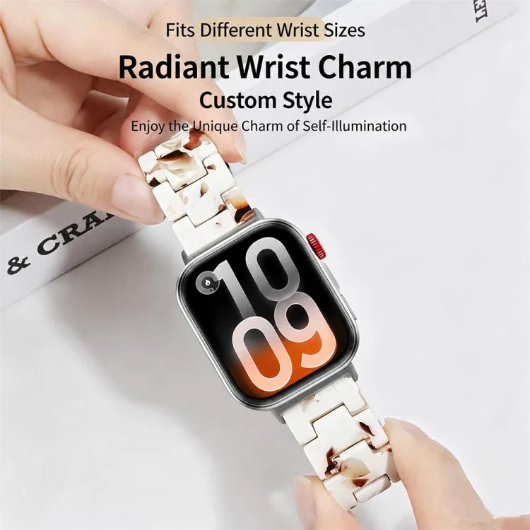 For Xiaomi Band 10 Pro / Redmi Watch 6 / 5 Butterfly Clasp Three Beads Resin Watch Band with Removal Tool(Pink) - Image 5