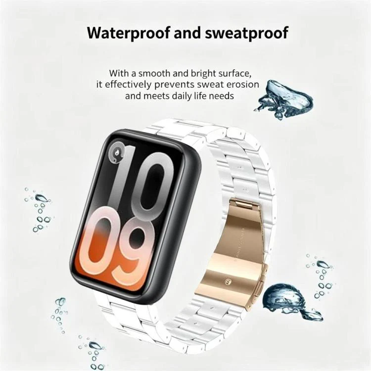 For Xiaomi Band 10 Pro / Redmi Watch 6 / 5 Butterfly Clasp Three Beads Resin Watch Band with Removal Tool(Pink) - Image 6
