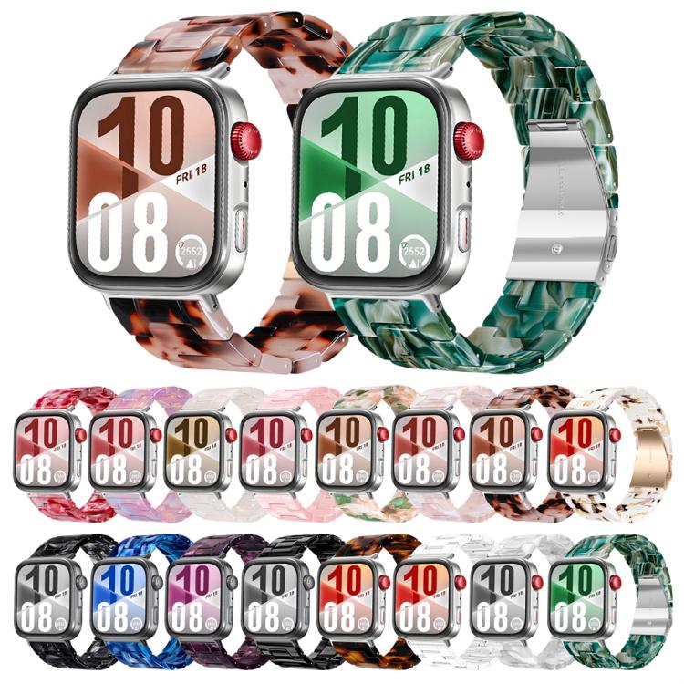 For Xiaomi Band 10 Pro / Redmi Watch 6 / 5 Butterfly Clasp Three Beads Resin Watch Band with Removal Tool(Tortoiseshell) - Image 2
