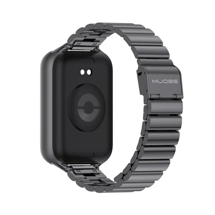 For Xiaomi Band 10 Pro / Redmi Watch 6 / 5 MIJOBS Bamboo-Link Buckle Stainless Steel Watch Band(Black) - Image 3