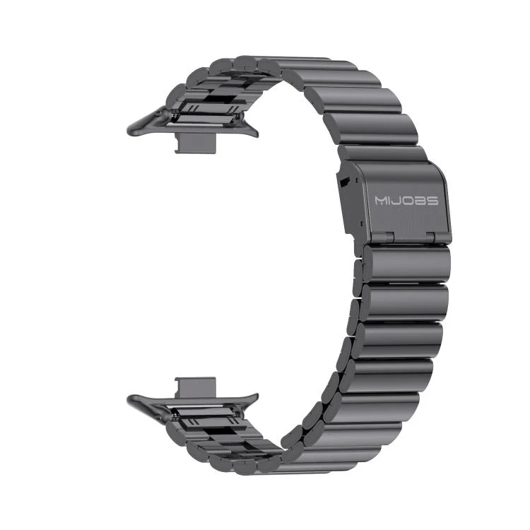 For Xiaomi Band 10 Pro / Redmi Watch 6 / 5 MIJOBS Bamboo-Link Buckle Stainless Steel Watch Band(Black) - Image 4