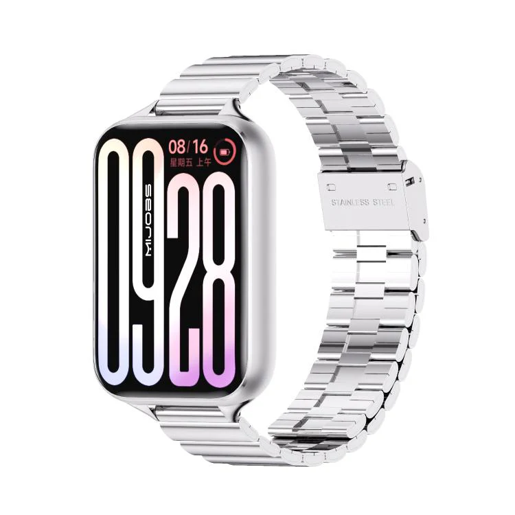 For Xiaomi Band 10 Pro / Redmi Watch 6 / 5 MIJOBS Bamboo-Link Buckle Stainless Steel Watch Band(Silver)