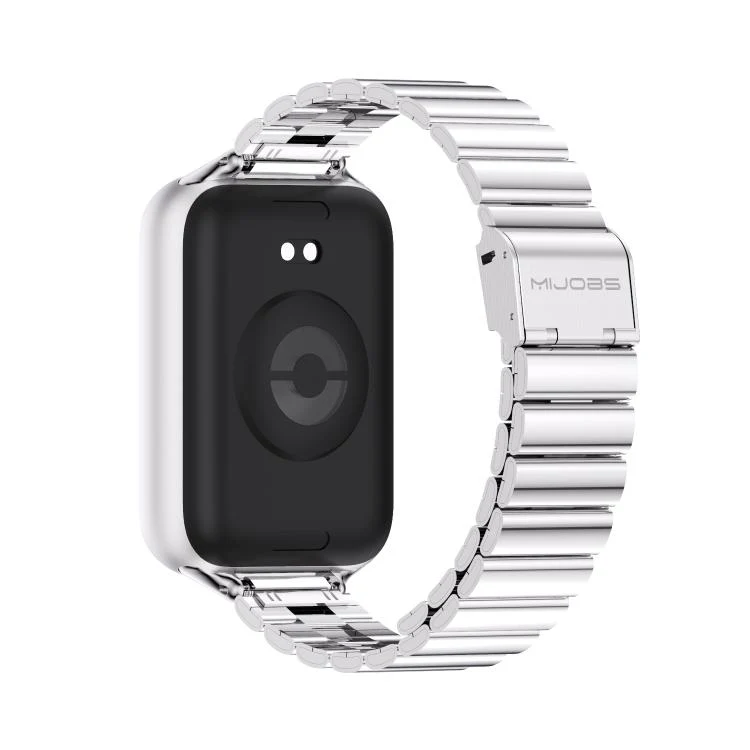 For Xiaomi Band 10 Pro / Redmi Watch 6 / 5 MIJOBS Bamboo-Link Buckle Stainless Steel Watch Band(Silver) - Image 3