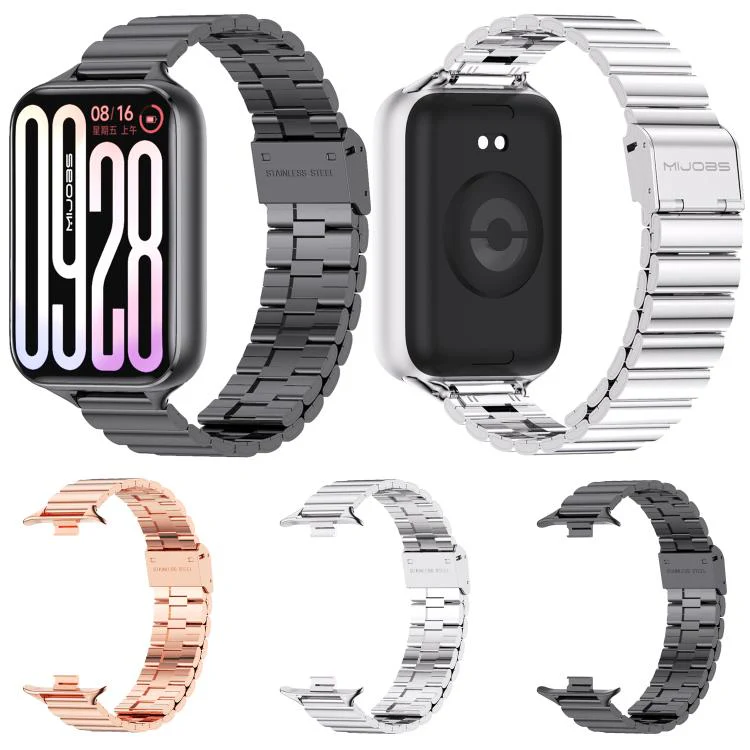 For Xiaomi Band 10 Pro / Redmi Watch 6 / 5 MIJOBS Bamboo-Link Buckle Stainless Steel Watch Band(Silver) - Image 5
