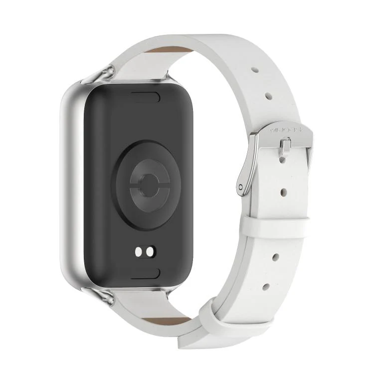 For Xiaomi Band 10 Pro / Redmi Watch 6 / 5 MIJOBS Microfiber Vegan Leather Watch Band(White Silver) - Image 3