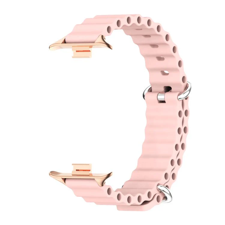 For Xiaomi Band 10 Pro / Redmi Watch 6 / 5 MIJOBS Ocean Silicone Breathable Watch Band(Pink+Rose Gold) - Image 2