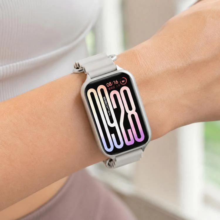 For Xiaomi Band 10 Pro / Redmi Watch 6 / 5 MIJOBS Ocean Silicone Breathable Watch Band(Pink+Rose Gold) - Image 6
