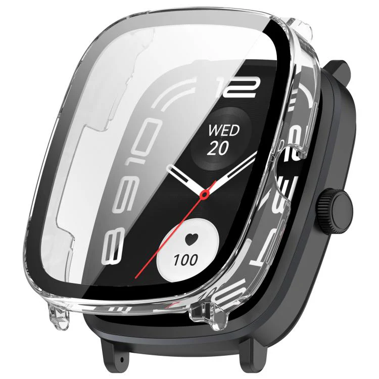 For Xiaomi Haylou RS5 Tempered Glass Film Integrated PC Watch Protective Case(Transparent)