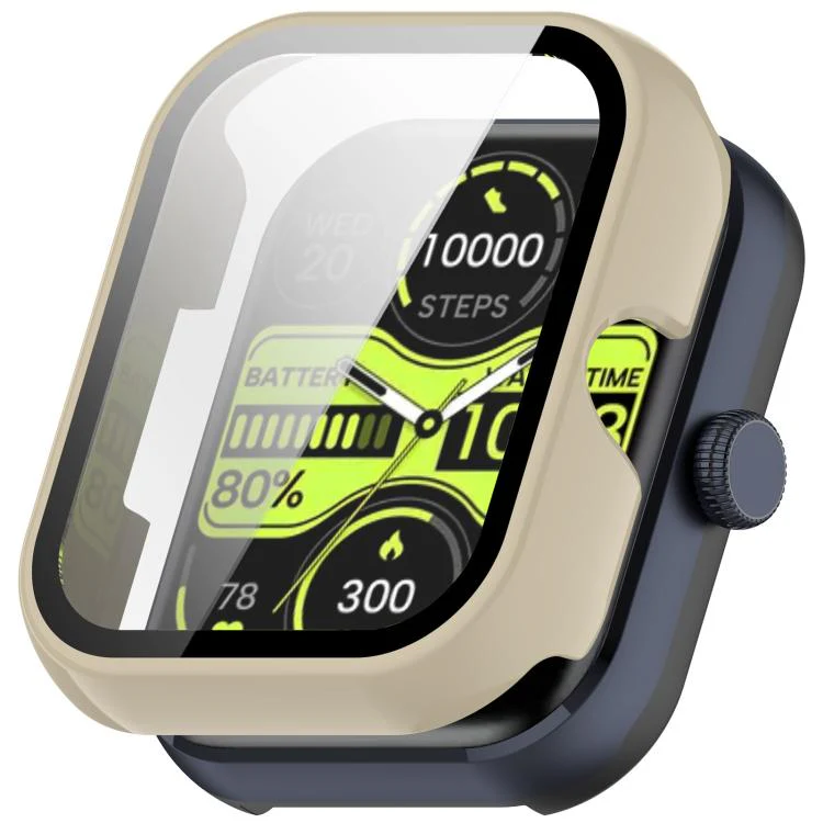 For Xiaomi Haylou Watch 4 Tempered Film Integrated PC Watch Protective Case(Ivory White)