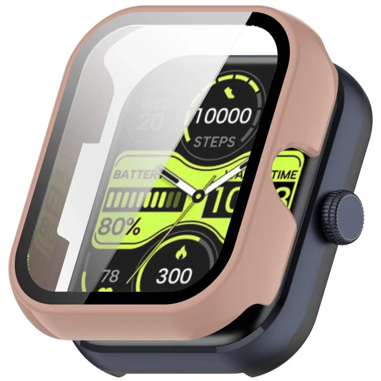For Xiaomi Haylou Watch 4 Tempered Film Integrated PC Watch Protective Case(Pink)