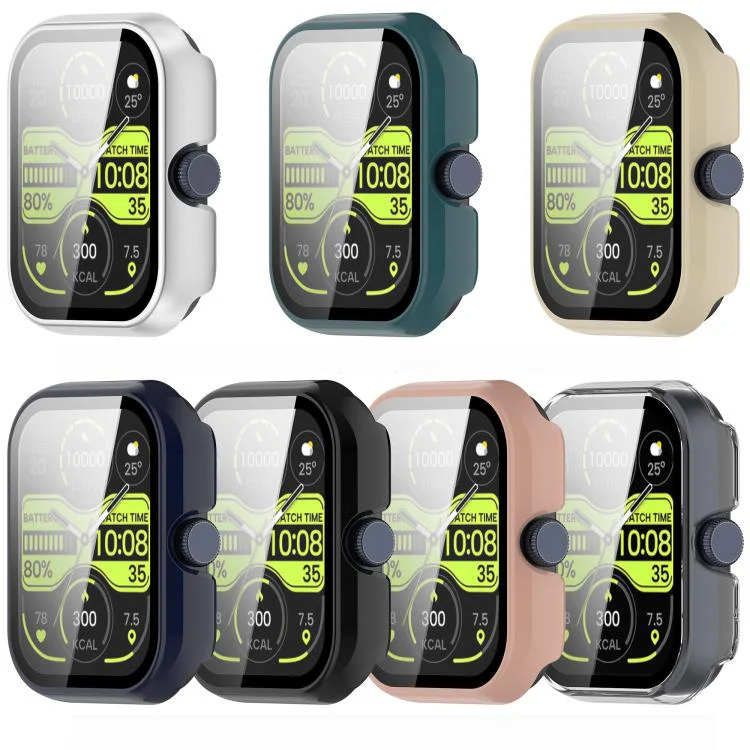 For Xiaomi Haylou Watch 4 Tempered Film Integrated PC Watch Protective Case(Pink) - Image 8