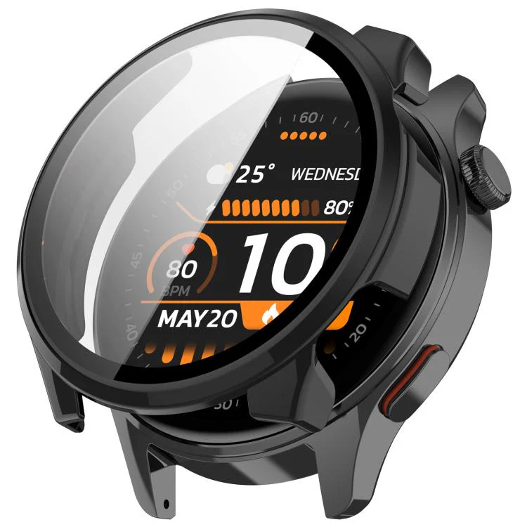 For Xiaomi Haylou Watch 4S Tempered Film Integrated PC Watch Protective Case(Black)