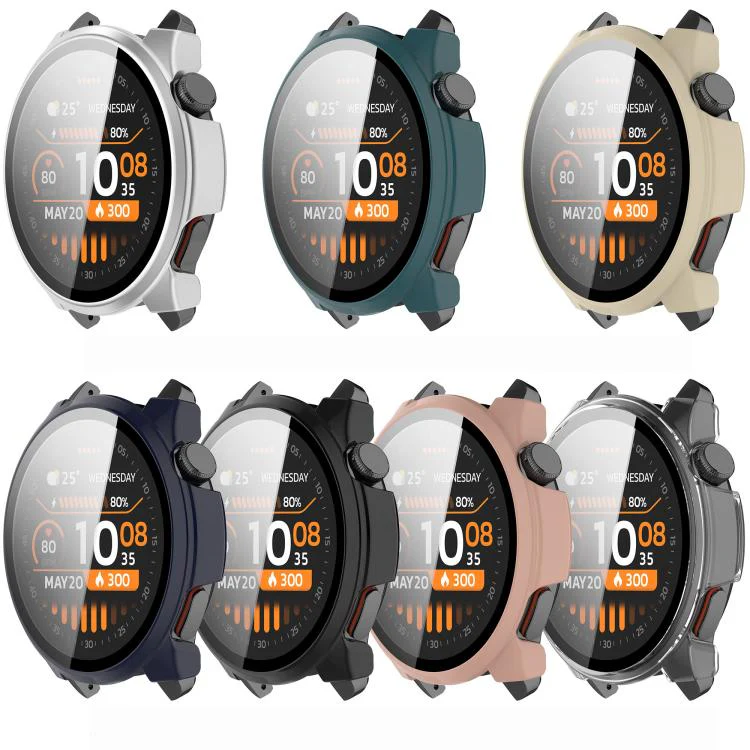 For Xiaomi Haylou Watch 4S Tempered Film Integrated PC Watch Protective Case(Ink Blue) - Image 8