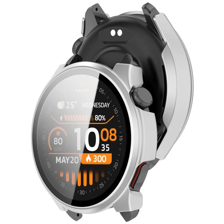 For Xiaomi Haylou Watch 4S Tempered Film Integrated PC Watch Protective Case(Matte Silver) - Image 3