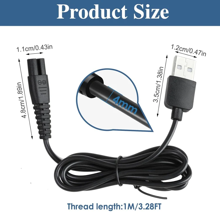 For Xiaomi Mijia MJTXD01SKS Electric Shaver USB Charging Cable Power ,Spce: 6pcs USB Cable - Image 4