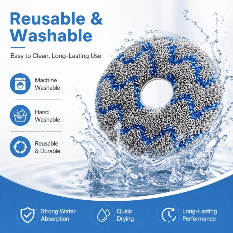 For Xiaomi Mijia Omni Robot Vacuum Mop B101CN / 1S / 2 / 2S Replacement Parts, Blue Striped Mop Pad - Image 5