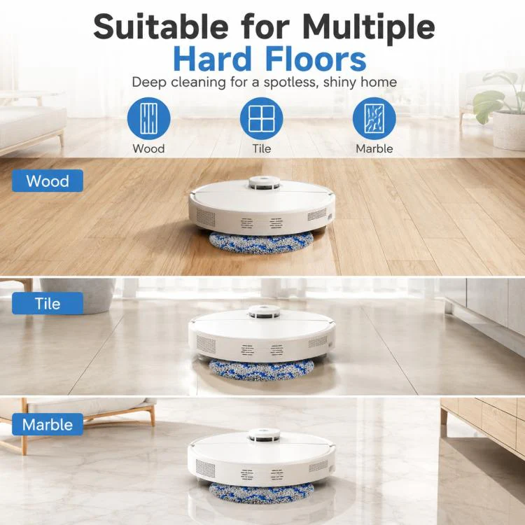 For Xiaomi Mijia Omni Robot Vacuum Mop B101CN / 1S / 2 / 2S Replacement Parts, Blue Striped Mop Pad - Image 8