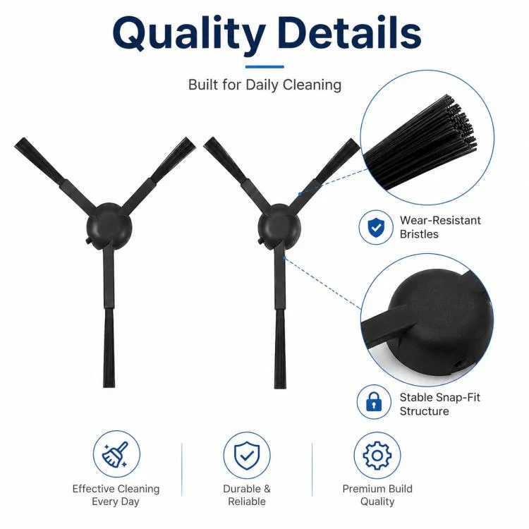 For Xiaomi Mijia Omni Robot Vacuum Mop B101CN / 1S / 2 / 2S Replacement Parts, Dual Black Side Brush - Image 5