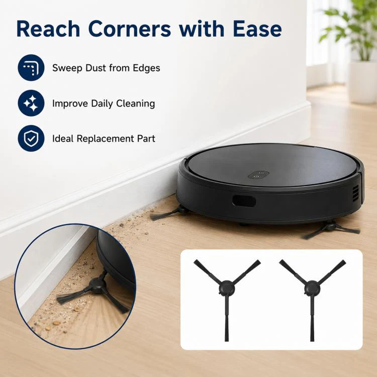 For Xiaomi Mijia Omni Robot Vacuum Mop B101CN / 1S / 2 / 2S Replacement Parts, Dual Black Side Brush - Image 7