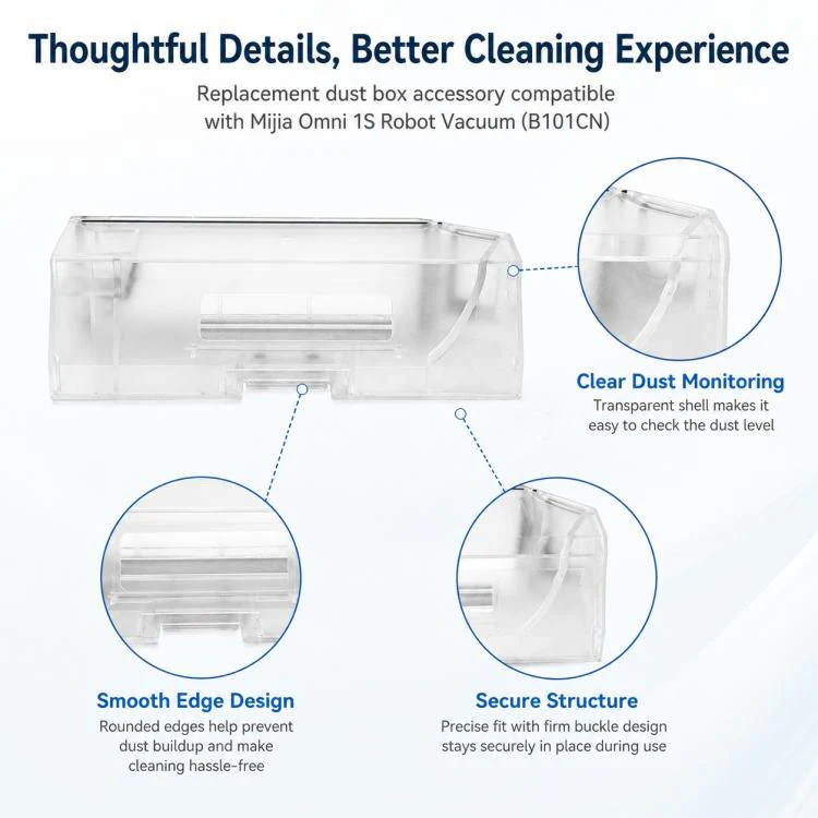 For Xiaomi Mijia Omni Robot Vacuum Mop B101CN / 1S / 2 / 2S Replacement Parts, Filter-Free Dust Box - Image 4