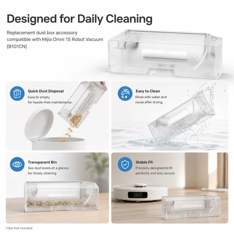 For Xiaomi Mijia Omni Robot Vacuum Mop B101CN / 1S / 2 / 2S Replacement Parts, Filter-Free Dust Box - Image 6