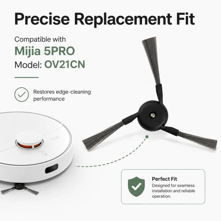 For Xiaomi Mijia Robot Vacuum Cleaner 5 Pro OV21CN Replacement Parts, Side Brush - Image 8