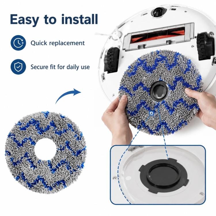 For Xiaomi Mijia Robot Vacuum Mop 2 Pro Replacement Parts, Blue Striped Mop Pad - Image 8