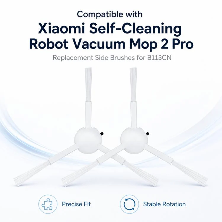 For Xiaomi Mijia Robot Vacuum Mop 2 Pro Replacement Parts, Dual White Side Brush - Image 4
