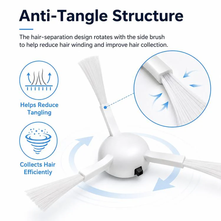For Xiaomi Mijia Robot Vacuum Mop 2 Pro Replacement Parts, Dual White Side Brush - Image 5