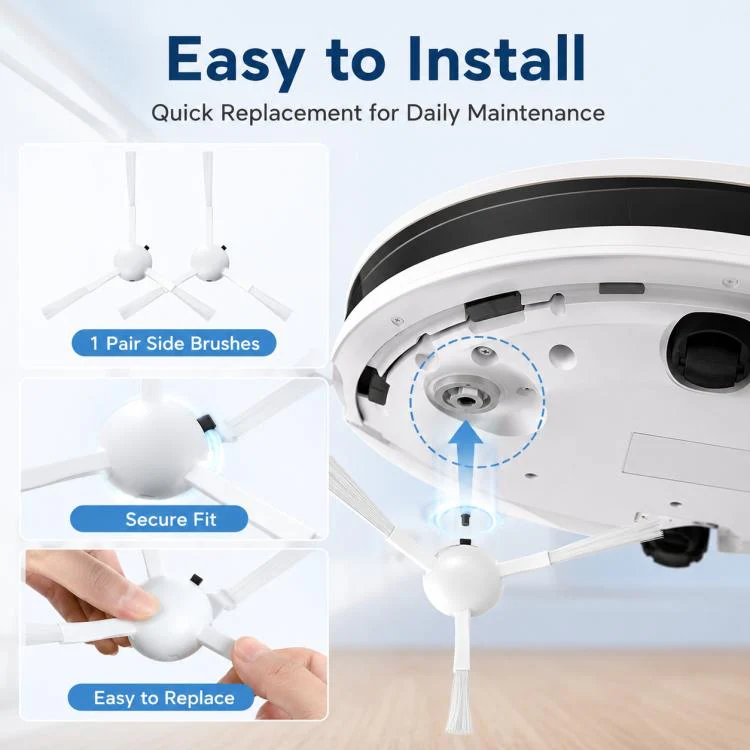 For Xiaomi Mijia Robot Vacuum Mop 2 Pro Replacement Parts, Dual White Side Brush - Image 8