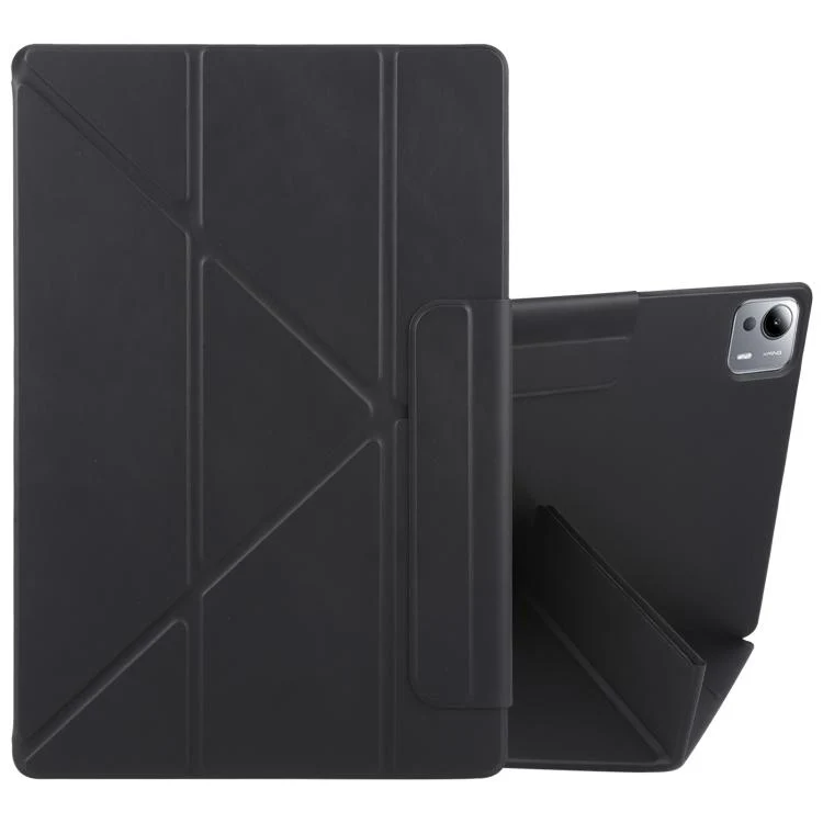 For Xiaomi Pad 7 Ultra Fixed Buckle Magnetic Deformation Leather Tablet Case(Black)