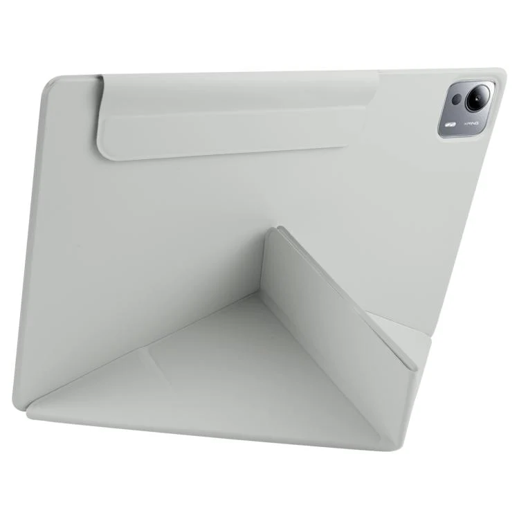 For Xiaomi Pad 7 Ultra Fixed Buckle Magnetic Deformation Leather Tablet Case(Grey) - Image 4