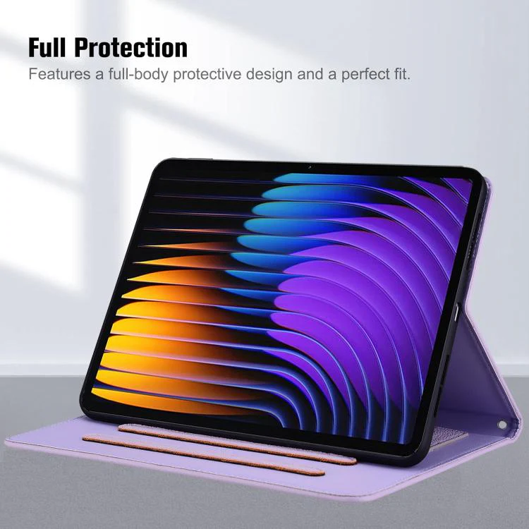 For Xiaomi Pad 8 / 8 Pro 7 / 7 Pro Cat Skin-feel Litchi Leather Tablet Case(Purple) - Image 4