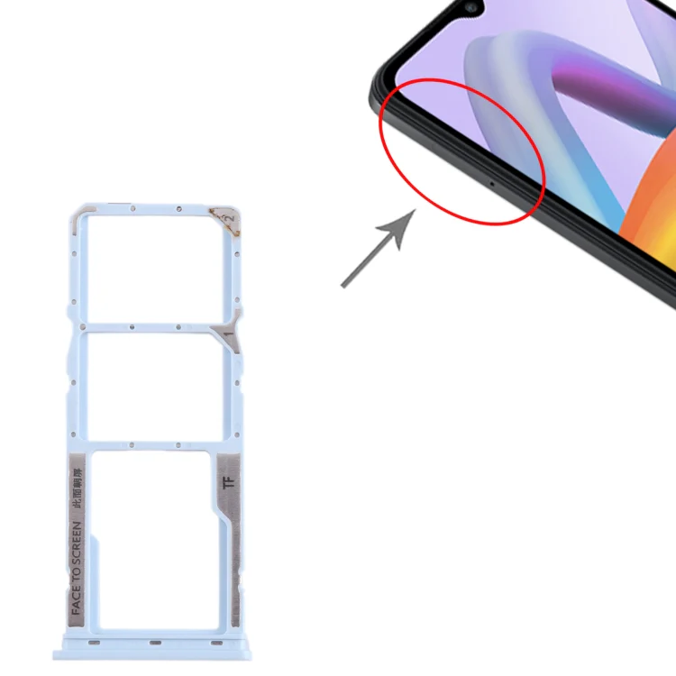 For Xiaomi Poco  C51 SIM Card Tray + SIM Card Tray + Micro SD Card Tray (Blue) - Image 4