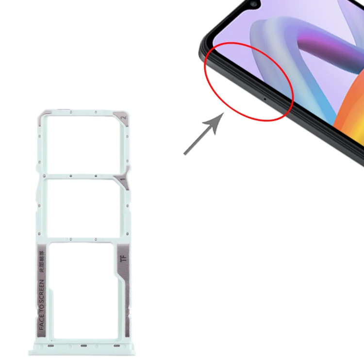 For Xiaomi Poco  C51 SIM Card Tray + SIM Card Tray + Micro SD Card Tray (Green) - Image 4