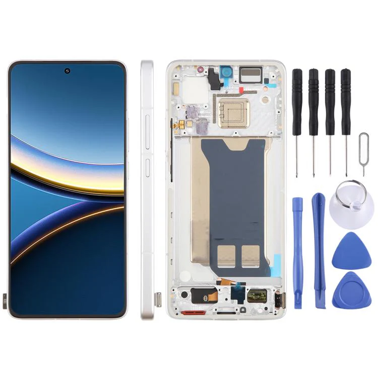 For Xiaomi Poco F7 Pro Original LCD Screen Digitizer Full Assembly with Frame (Silver)