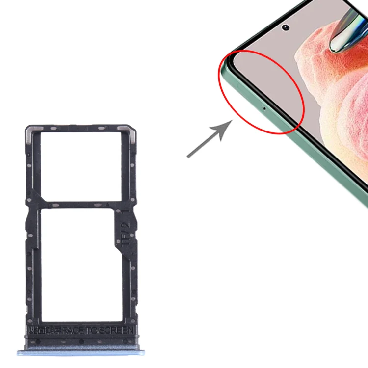 For Xiaomi Redmi 12 5G SIM Card Tray + SIM Card Tray / Micro SD Card Tray (Blue) - Image 4